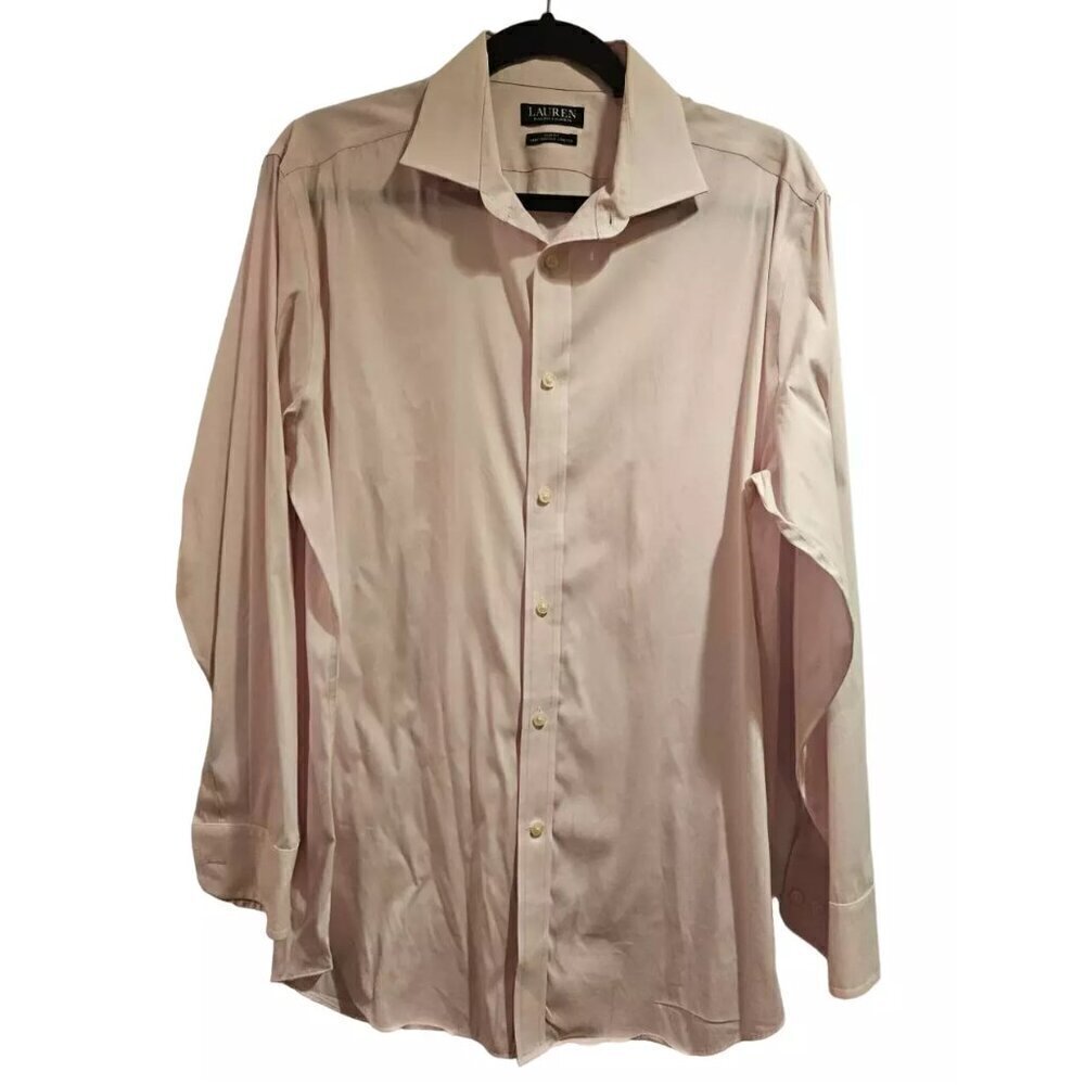 Lauren Ralph Lauren Slim Fit Performance Stretch Dress Shirt Men's Large Pink